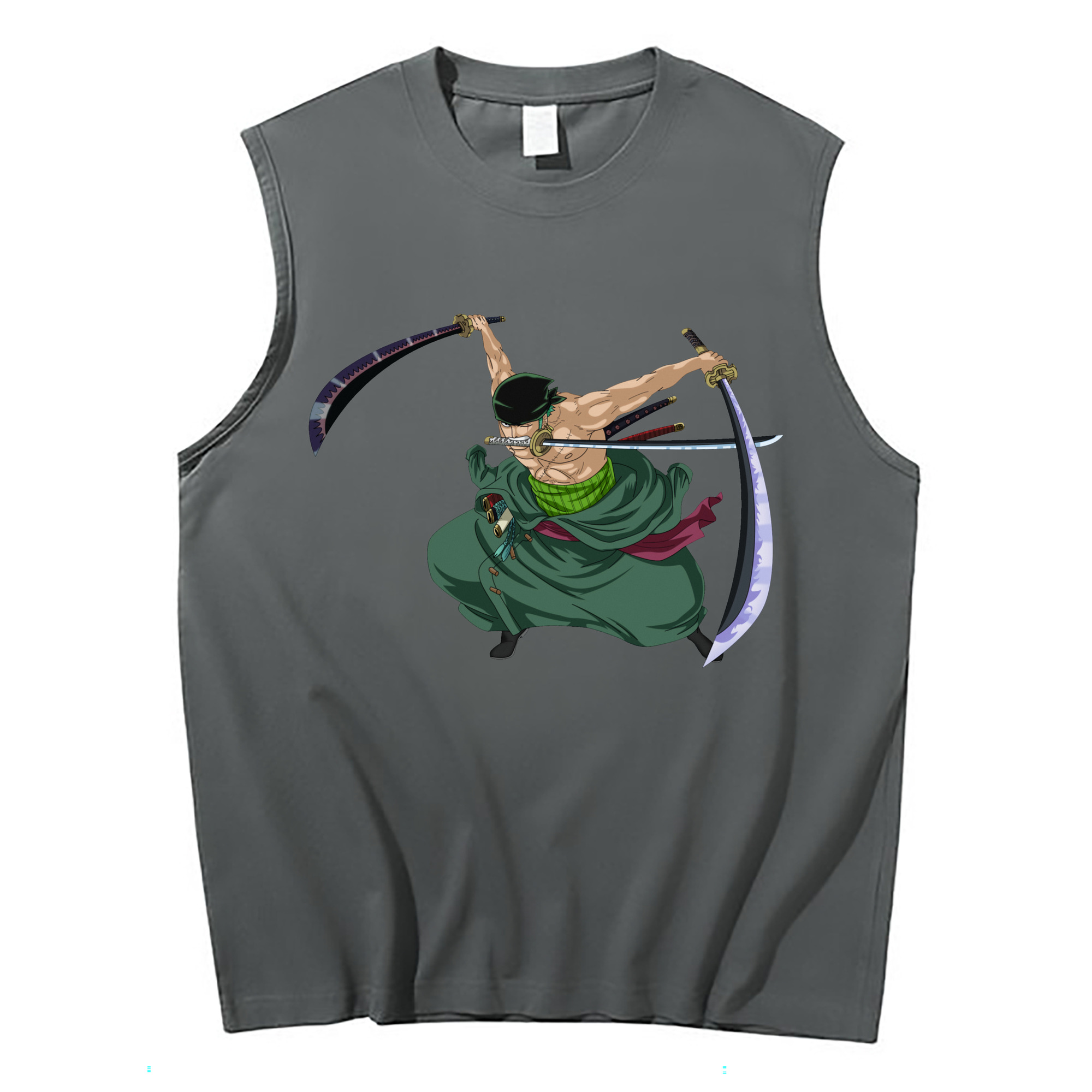 ワンピース ロロノア・ゾロ ONE PIECE Roronoa Zoro コットン100％タンクトップ（フロントプリント）